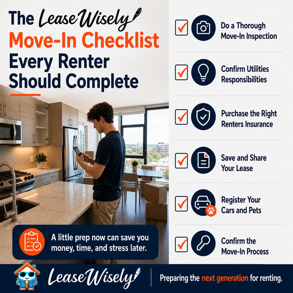 LeaseWisely's tweet photo. Move-in day is your first chance to protect yourself as a renter. Our latest checklist covers 6 simple steps that can help you avoid fees, protect your security deposit, and start your lease with confidence.

Read full article here: https://t.co/LhfLwDIQHR https://t.co/1go4SFatnR