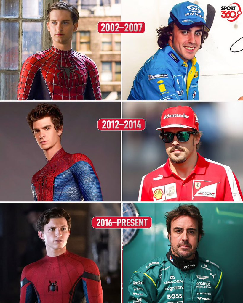 F1HardWalls4K's tweet photo. Fernando Alonso’s F1 career has survived three Spider-Man eras 🕸️🤯 https://t.co/2Qtp7oqSEF