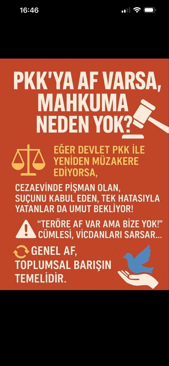DisiplinAfuocm's tweet photo. Milyonlar af bekliyor…
Bu sadece bir cümle değil,
bu bir milletin vicdan çağrısıdır! PKKkadar SuçluDeğiliz
ADLİ MAHKUM YASA BEKLİYOR 
#GenelAfGelsin @dbdevletbahceli  @RTErdogan  @NumanKurtulmus  @YildizFeti  @omerrcelik  @avabdullahguler  @abdulhamitgul @erkanakcay45 https://t.co/30LIGEFCn1