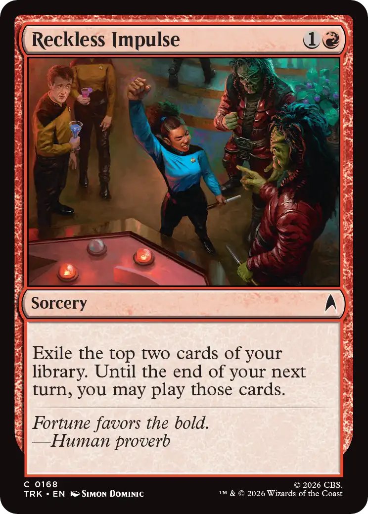 DimirUB's tweet photo. 【MTG x STAR TREK】
《無謀なる衝動/Reckless Impulse》 https://t.co/w58McuECe1