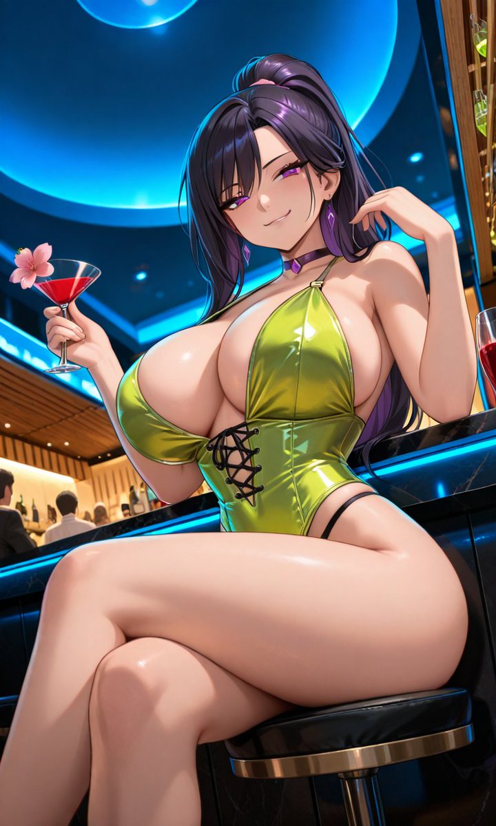 Kira_Obsidian's tweet photo. My cocktail is sweet, but I promise I'll be much tastier... 🍸💜 Shall we clink glasses? Trust this hot mommy...

#anime #AIart #2dfd #mistress #hentai https://t.co/XCHw75ZgNH