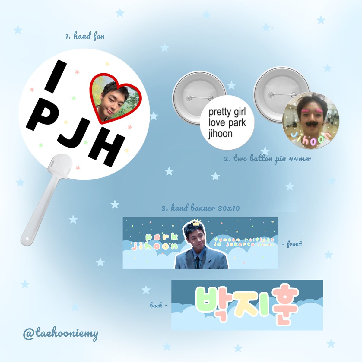 taehooniemy's tweet photo. ✨PARK JIHOON RE:LECT IN JAKARTA FREEBIES✨

--- by : @taehooniemy ---

★ rt &amp; like this post
★ limited quantity
★ don't sell or throw away 
★ just say hi to get the freebies💕

see you at the venue MAYs!!😘 #PARKJIHOON https://t.co/ui04QKFf7h