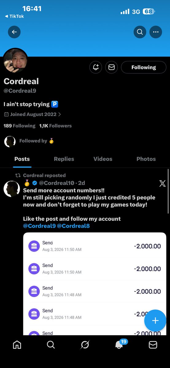 babeejosh's tweet photo. @Cordreal10 @Cordreal8 @Cordreal9 Done 
✅ 
9154640326 opay 🙏🏾 https://t.co/eMznwJAWXQ