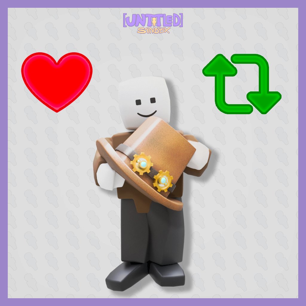 untitledsandbox's tweet photo. 🚨 NEW GIVEAWAY ALERT 🚨

We're giving away Archibald's Top Hat #0003 to one lucky winner!

To enter:
• Follow us!
• Like this post!
• Repost (Retweet) this post!

One winner will be selected at random on Friday 14th August. Good luck!

#untitledsandbox #roblox #3D #polytoria #sandbox #gamedev #giveaway
