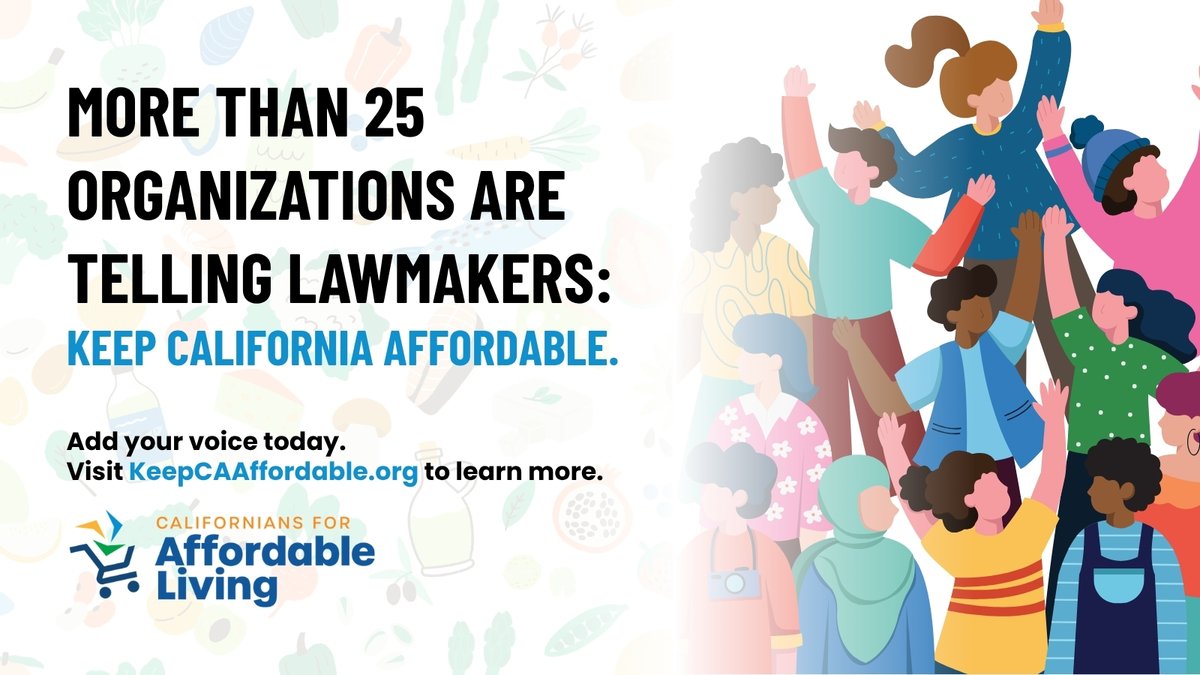 keepcaaffordabl's tweet photo. Californians for Affordable Living just passed 25 member organizations.

Retailers, consumer advocates, and community groups have come together to keep California affordable.

Add your voice today. Learn more at https://t.co/hjjFyFmdPV. https://t.co/VDMvkt1wbI