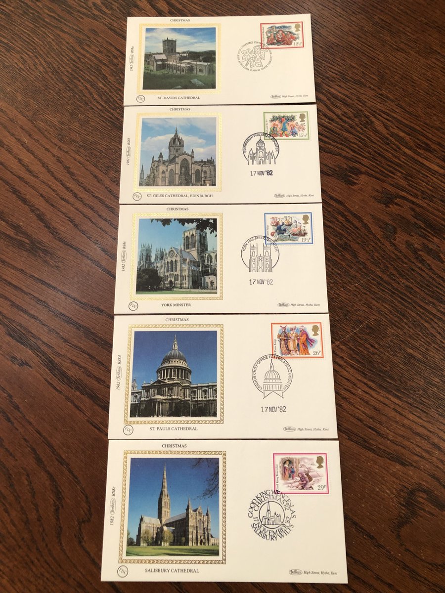 SeivadStamps's tweet photo. 1982 Christmas First Day Covers.  #fdc #firstdaycover #firstdaycovers #firstdaycoverstamps #stampcollectors #collectingstamps #royalmail #stampcollections #stamps #benham #benhamcovers #royalmailstamps #christmas #xmas #Cathedral #cathedrals #salisbury https://t.co/k6hO65Z6QV