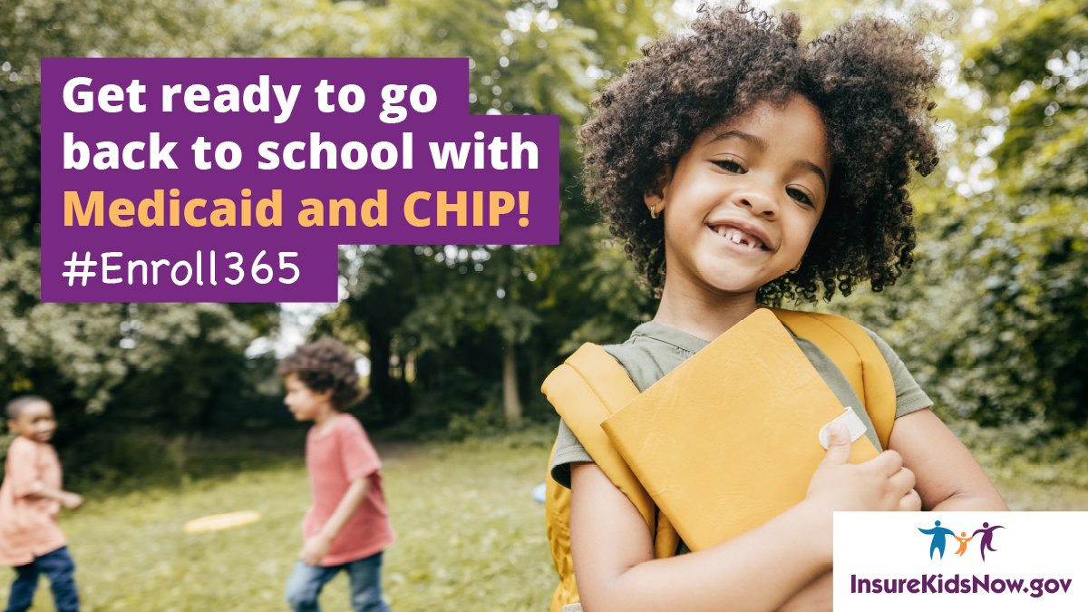 HealthCareGov's tweet photo. Kids with health coverage tend to perform better in school and have better attendance. Now’s the time to enroll your child in free or low-cost coverage with #Medicaid and #CHIP as the upcoming school year approaches: 
https://t.co/GYwqp3fNFm https://t.co/B3o1bzfV5k