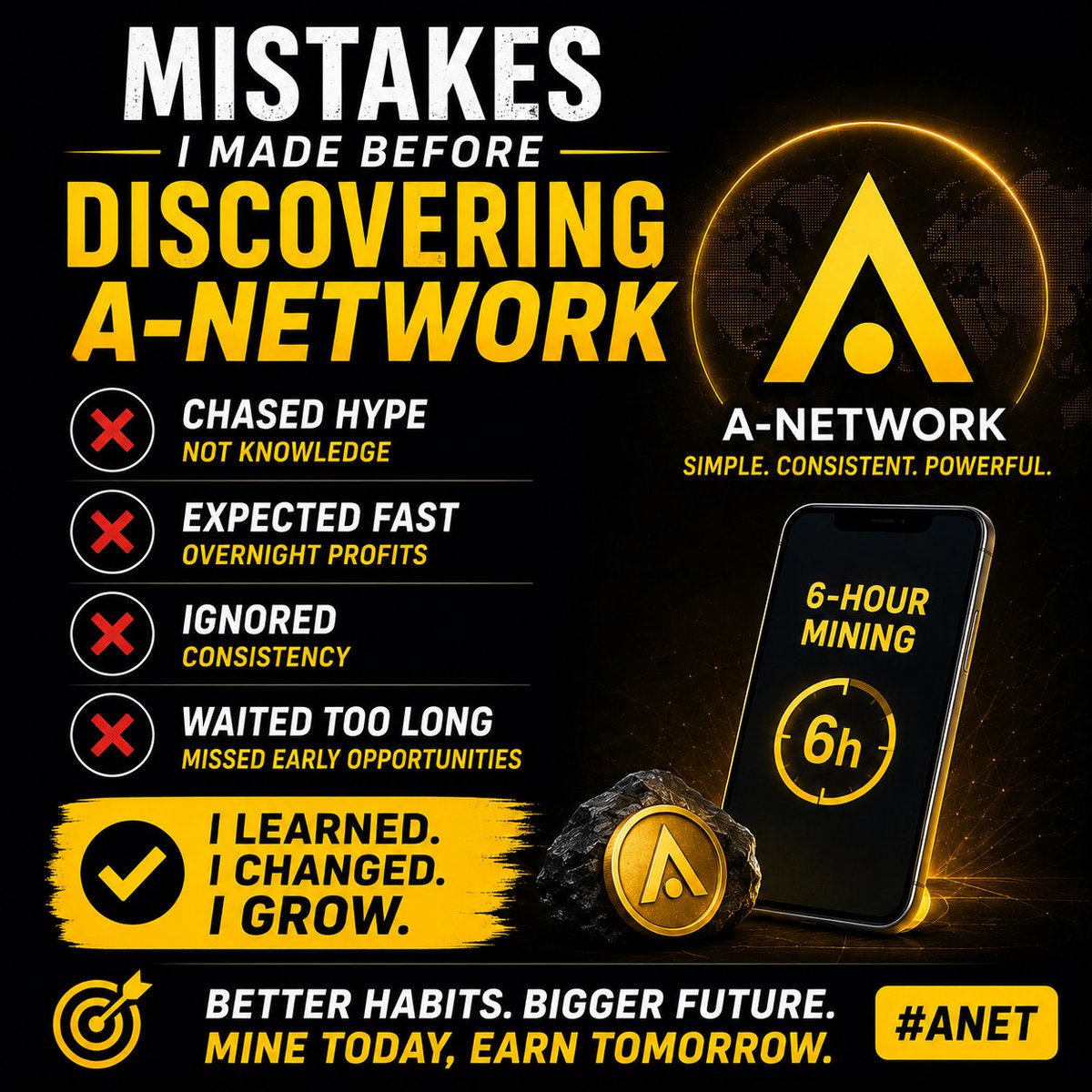 Aryainterlink07's tweet photo. Mistakes teach. Consistency wins. 🚀

I stopped chasing hype and started building better habits.

Learn. Mine. Grow.

#ANetwork #ANET #Crypto https://t.co/YADbUOtDHR