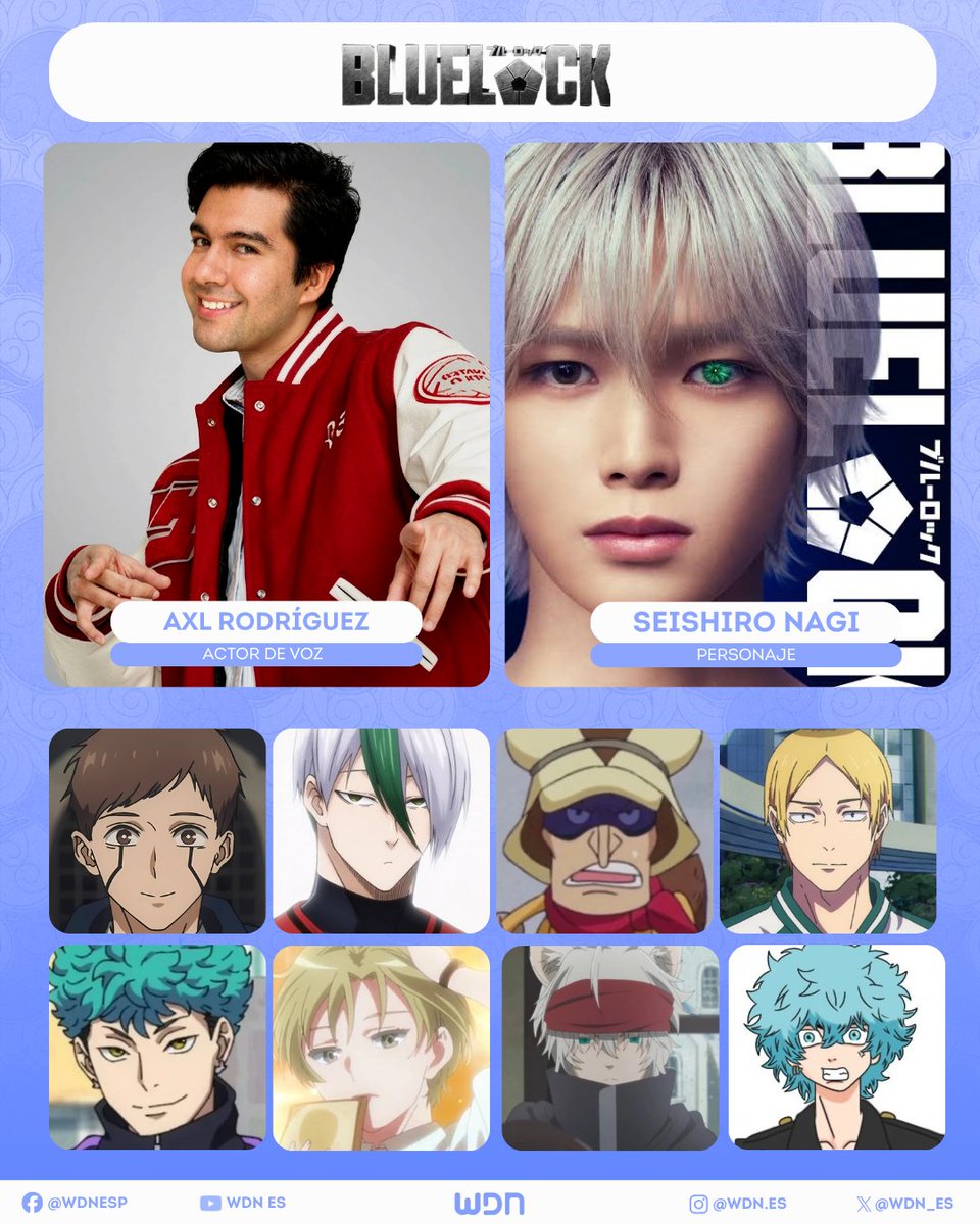 WDN_Topic's tweet photo. 🎙️ | #Doblaje
El actor @soyaxlsine interpretará a Seishiro Nagi en el doblaje de la película live action de #BlueLock. https://t.co/ffgkWBjhtO