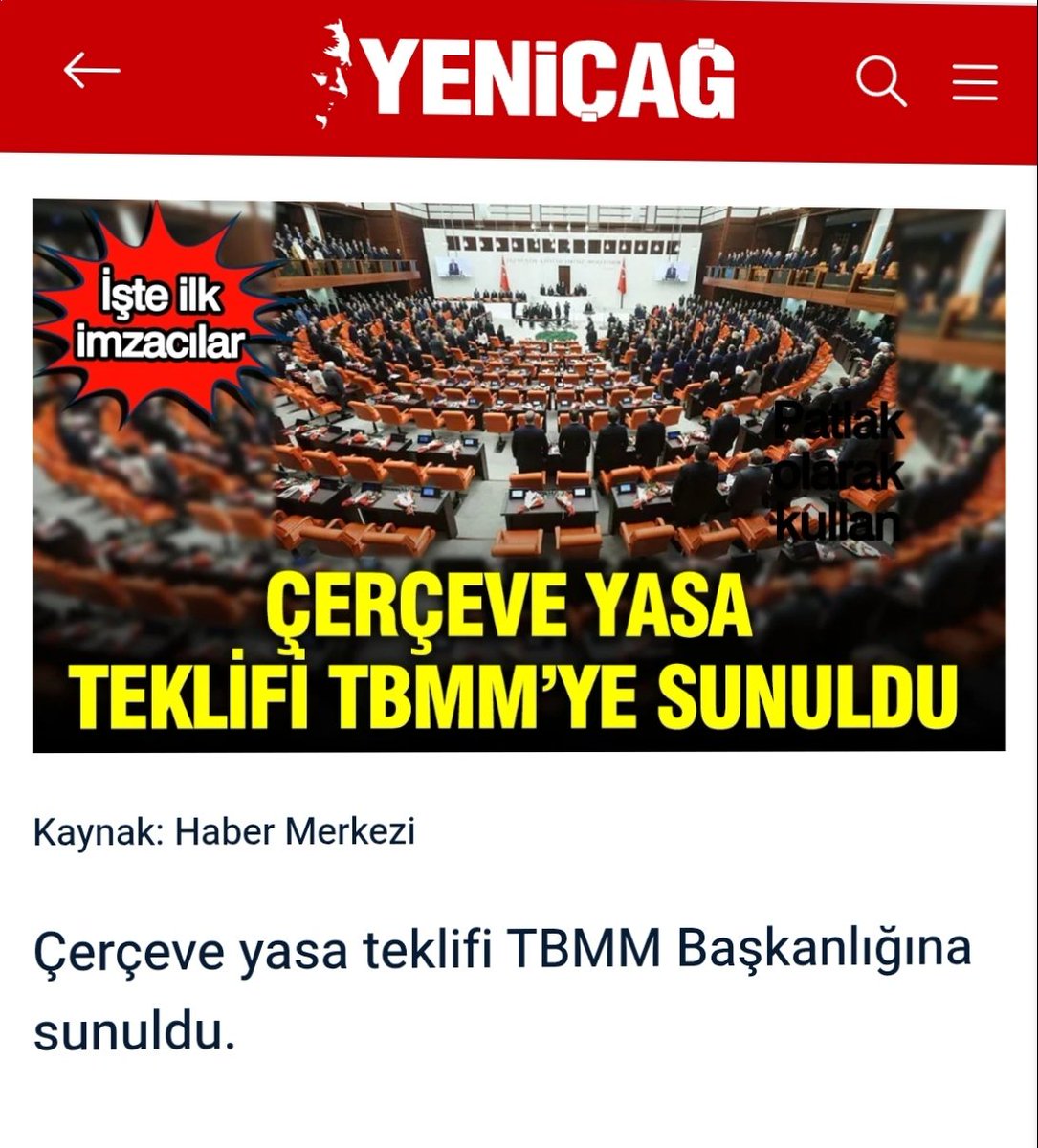BayirFikret's tweet photo. ÇERÇEVE YASAYA HAYIR! 

- Öcalan'ın onayı ile Meclis'e gelen bu yasayı kabullenmek "Meclis iradesinin gaspıdır" ve vekillerin bunu içine sindirmemesi beklenir, 
- Taslak' Anayasa 10'ncu maddeye aykırıdır, 
- Taslak açık bir AF yasasıdır ve silâh bırakmayan ve bırakmayacağını söyleyen PKK terör örgütüne TESLİMİYET niteliğindedir, 
- Terör elebaşı Öcalan'ın statüsü için yasal düzenlemeye ihtiyaç olmadığı ve idari düzenleme ile mahkumiyet koşullarının değişeceği açıkça ifade edilmiştir. Böylece Öcalan da farklı bir başlangıç statüsüne kavuşmaktadır! 
👉 Bu yasa bir başlangıç olarak görülüyor. Nihai hedef yeni anayasa ile millî lâik üniter devletin feshi ve etnik/mezhebi siyasi yapılardan oluşan konfederasyon gibi görünüyor, 
👉 Normalde silâh bırakma gerçekleşmeyeceği için bu yasa uygulanabilir değildir! Buna rağmen "Silâh Bıraktı ve Fesih Oldu" raporu verilirse, "üniter devlet fesih" olur. Aksi durumda süreç uzar, gerginlik artar, hatta terör yeniden şiddetlenir (PKK fesih olmadı çünkü) 
      - DEM ve PKK'nın "100 YILLIK DÜĞÜM ÇÖZÜLDÜ" diyerek sevinmeleri bu yüzdendir! İktidar tarafını sıkıştırdıklarını ve PKK affı ile büyük bir siyasi ve hukukî zemin kazandıklarını düşünüyor olmalılar! 
👉 Bu taslağı içine sindiren, imza veren ve oylamada kabul edenler;
     - Bir yanda Atatürk Cumhuriyetinin tasfiyesi riski, 
     - Diğer yanda AKP rejimi ve Cumhurbaşkanının önümüzdeki dönemde de devam edebilme ihtimalini desteklediği için tarih önünde VEBAL altındadır! 

@zaferpartisi @umitozdag 
@yenipartiyiz @tcsavunma