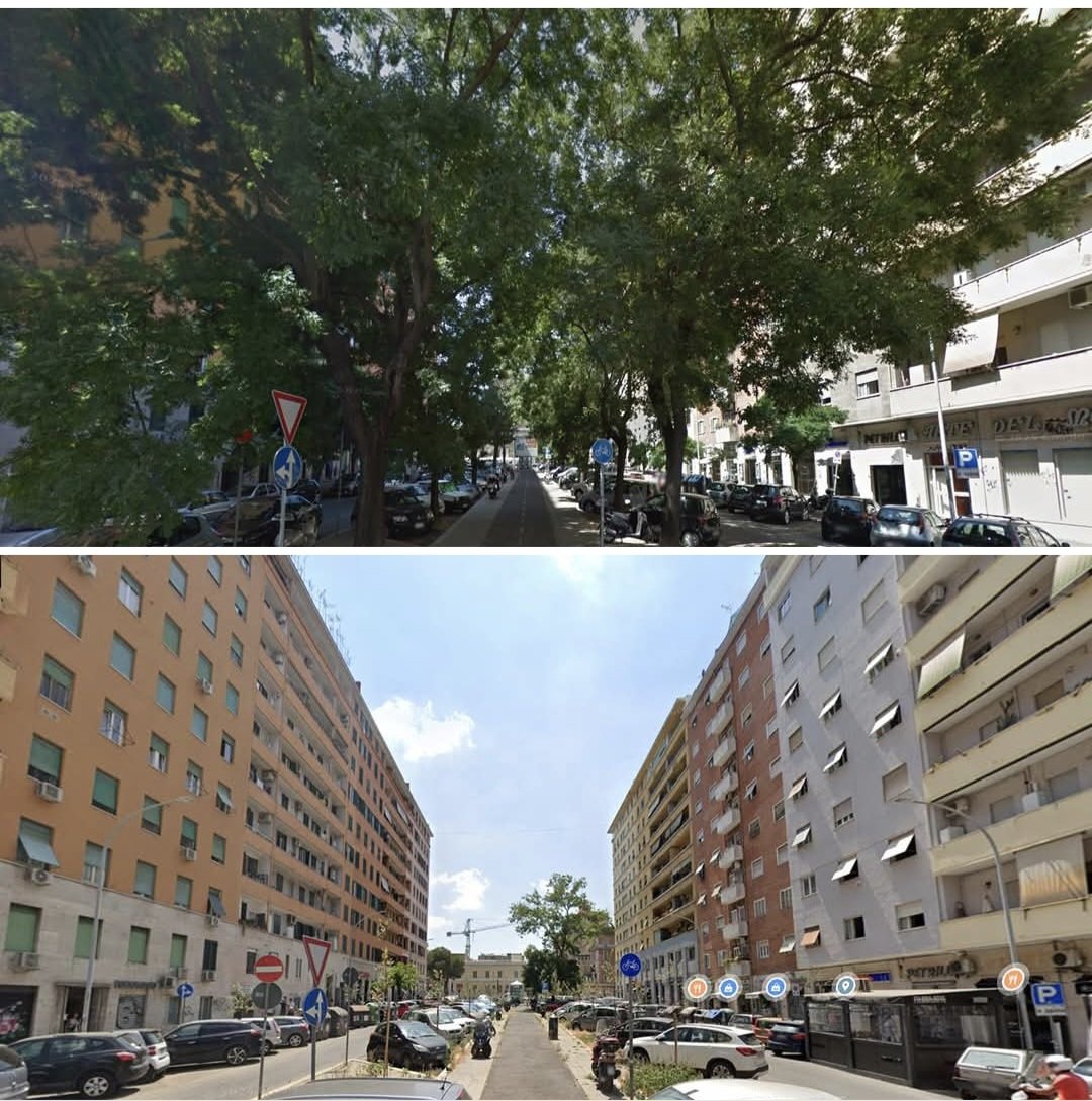 Sara60825982's tweet photo. Viale Furio Camillo Roma nel 2020 e sotto ad oggi ...e cosa fanno??? I rifugi climatici e sentiamo i vari Bonelli urlare al crimine di negazionismo climatico ... https://t.co/9pNUd1uzu2