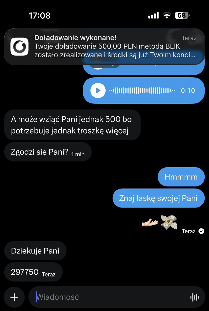 KsiezniczkaAna2's tweet photo. Szybkie 500!!! 🤭, całkiem ładnie wam dziś idzie psiaki!! Grzeczni chłopcy są dziś wyjątkowo hojni 💋

A to dopiero rozgrzewka 🫴🏻😌

#findom #blik https://t.co/rfYGwknJEo