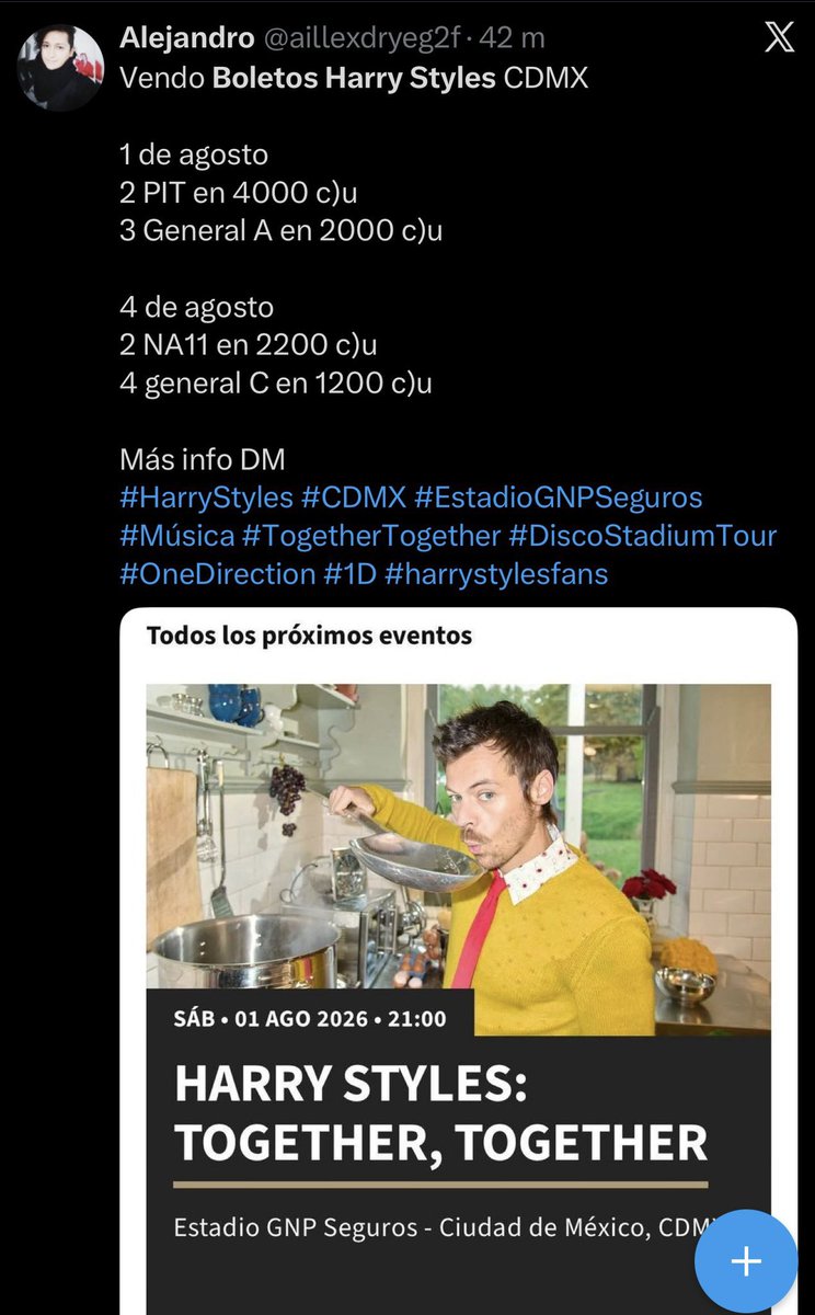 SiViaHarryEnMX's tweet photo. ‼️ESTAFA‼️

LOS NOVIOS @aillexdryeg2f y @Hermostraskell ESTAFAN CON BOLETOS DE HARRY STYLES.

SON ELLOS DOS.

NO TIENEN BOLETO
YA ESTÁN REPORTADAS LAS CUENTA

#HarryStyles #CDMX #EstadioGNPSeguros #Música #TogetherTogether #DiscoStadiumTour #OneDirection #1D #harrystylesfans https://t.co/uJC982sRxL