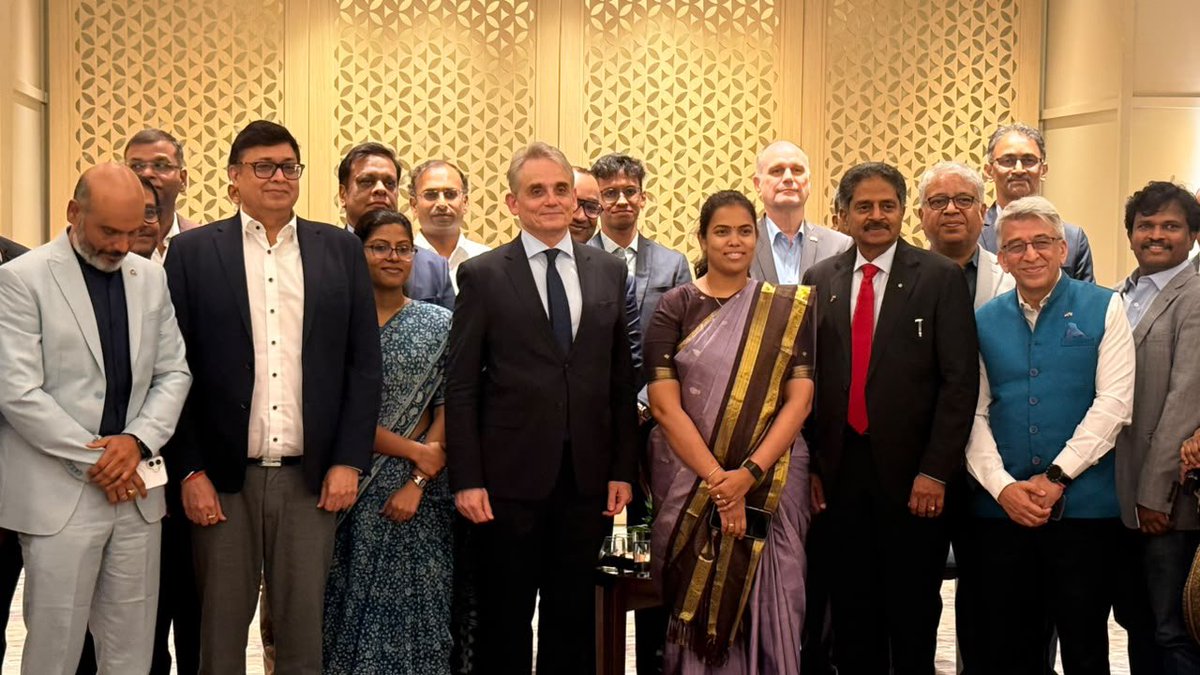 Keerthana4VNR's tweet photo. It was a pleasure to address representatives of the German-Indian business community at the meeting organised by the Consulate General of Germany in Chennai, the Indo-German Chamber of Commerce (IGCC) and the German India Round Table (GIRT).

I reaffirmed Tamil Nadu's commitment to strengthening our long-standing partnership with German industry and highlighted our focus on advanced manufacturing, skilling, innovation and sustainable industrial growth.

Under the visionary leadership of Hon'ble Chief Minister Thiru C. Joseph Vijay, Tamil Nadu will continue to provide a stable, competitive and future-ready ecosystem for global investors while deepening collaboration across manufacturing, engineering, renewable energy and emerging technologies.

I look forward to strengthening Indo-German economic cooperation and welcoming greater investment into Tamil Nadu.

சென்னையில் ஜெர்மனி கூட்டாட்சிக் குடியரசின் துணைத் தூதரகம், இந்திய–ஜெர்மன் வர்த்தக சபை (IGCC) மற்றும் German India Round Table (GIRT) இணைந்து ஏற்பாடு செய்த நிகழ்வில் ஜெர்மன்-இந்திய தொழில்துறை பிரதிநிதிகளுடன் கலந்துரையாடியதில் மகிழ்ச்சி.

தமிழ்நாடு-ஜெர்மனி தொழில் கூட்டாண்மையை மேலும் வலுப்படுத்துவதற்கான அரசின் உறுதியையும், மேம்பட்ட உற்பத்தி, திறன் மேம்பாடு, மற்றும் பசுமை தொழில் வளர்ச்சியில் தமிழ்நாடு மேற்கொண்டு வரும் முயற்சிகளையும் பகிர்ந்து கொண்டேன்.

மாண்புமிகு தமிழ்நாடு முதலமைச்சர் அண்ணன் திரு. சி. ஜோசப் விஜய் அவர்களின் தொலைநோக்கு தலைமையில், உலக முதலீட்டாளர்களுக்கு நிலையான, போட்டித்திறன் மிக்க, எதிர்காலத்திற்குத் தயாரான தொழில் சூழலை வழங்கி, ஜெர்மன் நிறுவனங்களுடனான ஒத்துழைப்பை மேலும் விரிவுபடுத்த தமிழ்நாடு தொடர்ந்து செயல்படும்.

இந்தோ-ஜெர்மன் பொருளாதார ஒத்துழைப்பையும் தமிழ்நாட்டிற்கான முதலீட்டு வாய்ப்புகளையும் மேலும் வலுப்படுத்த ஆவலுடன் உள்ளேன்.

#CMJosephVijay #TamilNadu
