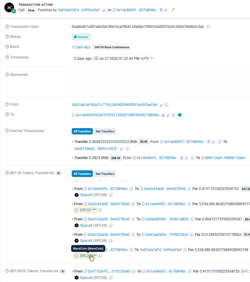 bubblemaps's tweet photo. 3/ In the first minute of launch, 0xd2ab sniped 2.7% of $MARS for only $865

> He sold part of his bag for $250k
> Still holds $980k in tokens

His original position is worth $1.8M

https://t.co/HD61YXXmnf https://t.co/ZL8Y3NVYMF
