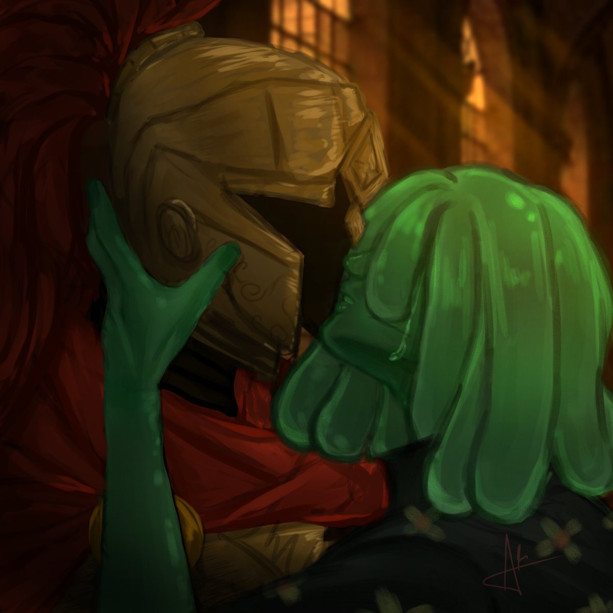 Abi_dr4w_'s tweet photo. I hate rendering.🫠
(Avery kissing a suit of armor because it reminds her of her dead beloved.)
#avery #slimeknight #derlord3 #averythemayo #sfawtde #dawtde https://t.co/fJW5zAOADg