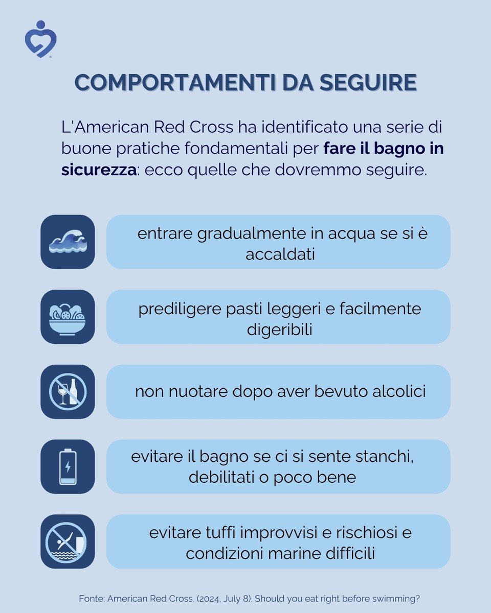 salute_360's tweet photo. "Dopo aver mangiato bisogna aspettare ore prima di fare il #bagno."

#Mito o #realtà? 🌊

Abbiamo analizzato cosa dice la letteratura scientifica su una delle convinzioni più diffuse dell'estate.

Scopri la risposta!👇

#DigestioneInAcqua #BagnoDopoiPasti https://t.co/voCWHYQTZl