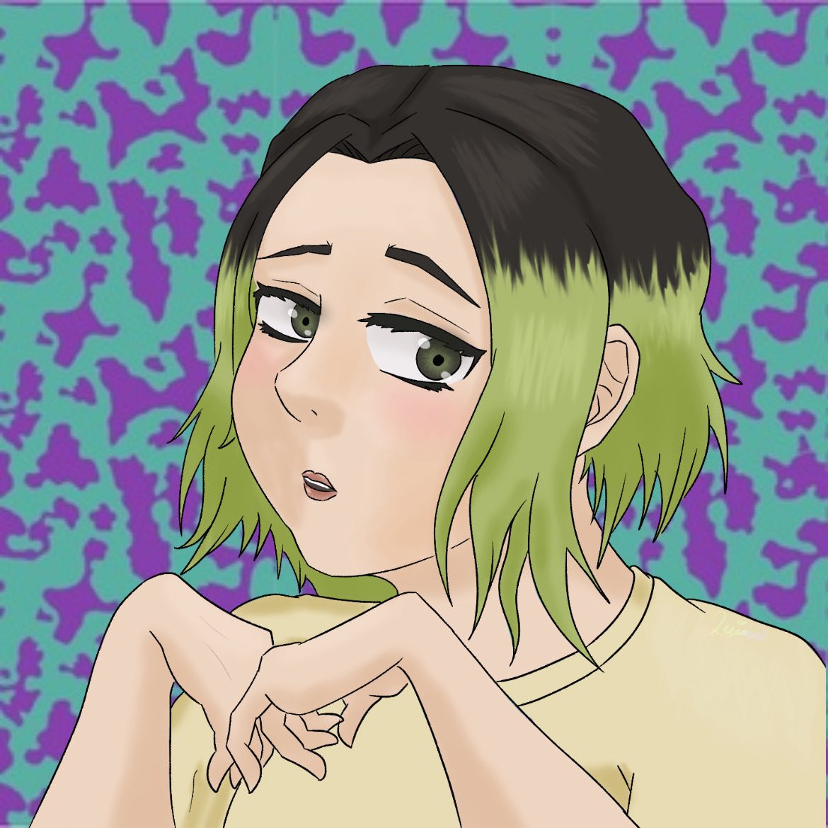 quirklessquinn's tweet photo. Self portrait with two backgrounds cuz I couldn’t decide https://t.co/pj4THy1fgg
