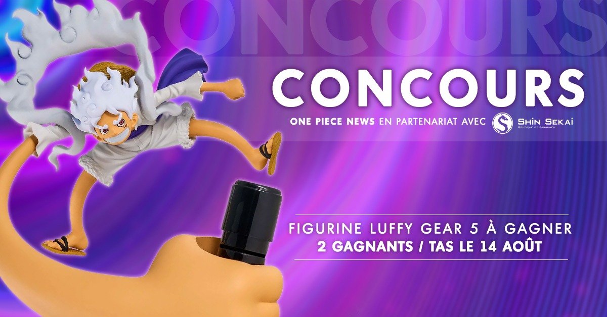0nePieceNews_'s tweet photo. 🚨 CONCOURS ONE PIECE 🚨

ON VOUS FAIT GAGNER 2 EXEMPLAIRES DE CETTE FIGURINE DE LUFFY GEAR 5 !! 🔥

↪️ RT CE TWEET
❤️ FOLLOW @0nePieceNews_ et @shinsekaifr 
✅ TAG UN AMI AVEC LE #LUFFY 

📅 TIRAGE AU SORT DANS 7 JOURS ! https://t.co/q6ptmrKmbE