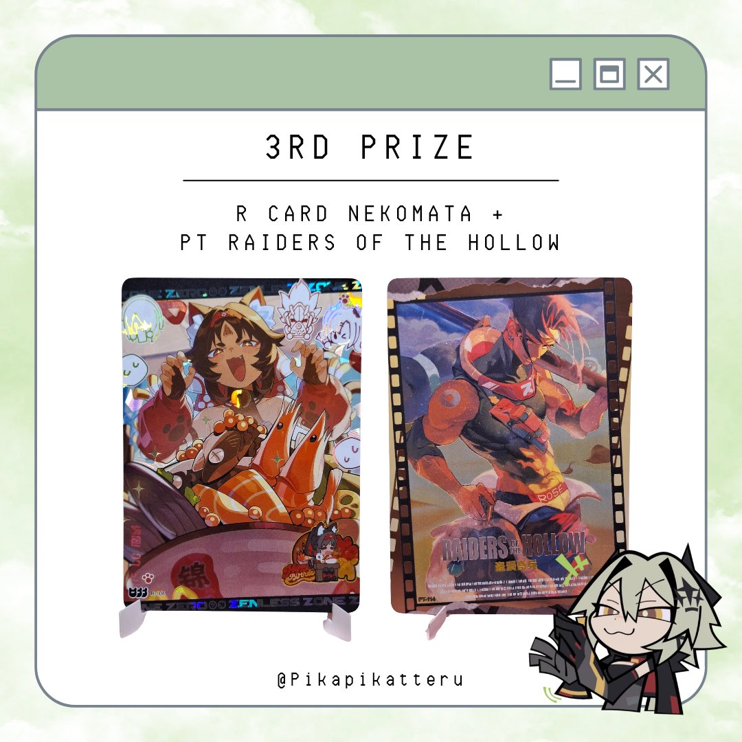 Pikapikatteru's tweet photo. [GIVEAWAY🎁]

ZZZ x ShiningSoul Vol.1

🥇1st Prize
-Laser Ticket + CH Tour De Inferno
🥈2nd Prize
-Acrylic Standee Amillion + RB Amillion
 🥉3rd Prize
-R Card Nekomata + PT Card

⏰Deadline: 13 Agustus 2026
❗Rules giveaway bisa di cek di foto yang sudah terlampir yaa https://t.co/6w8ShEQqtX