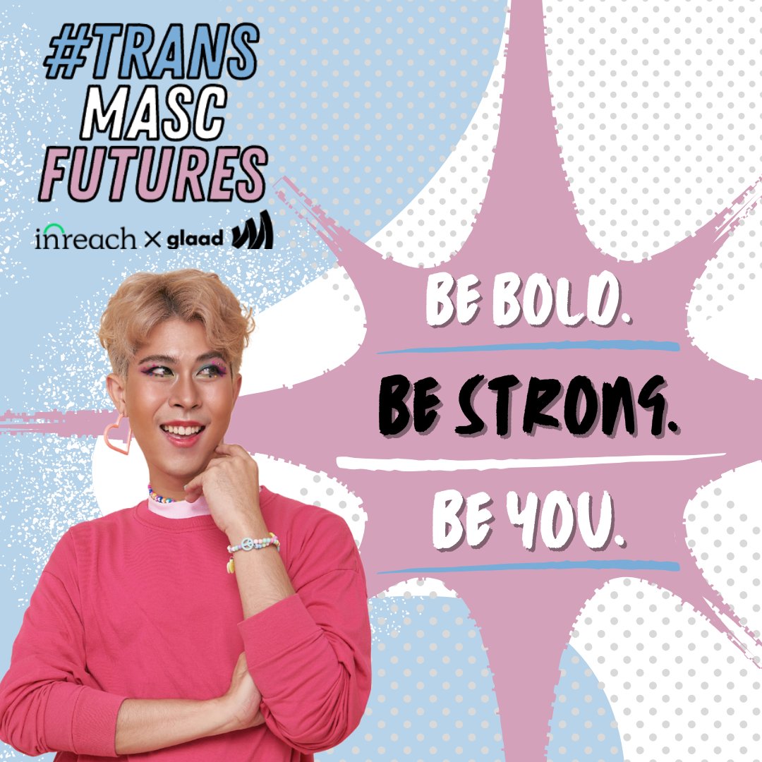 weareinreach's tweet photo. Trans futures are bold, strong, joyful, creative, and entirely our own.

Be bold. Be strong. Most importantly, be you. 🏳️‍⚧️

Explore the campaign: https://t.co/vsA9N330FY https://t.co/zb6EtLUX3p