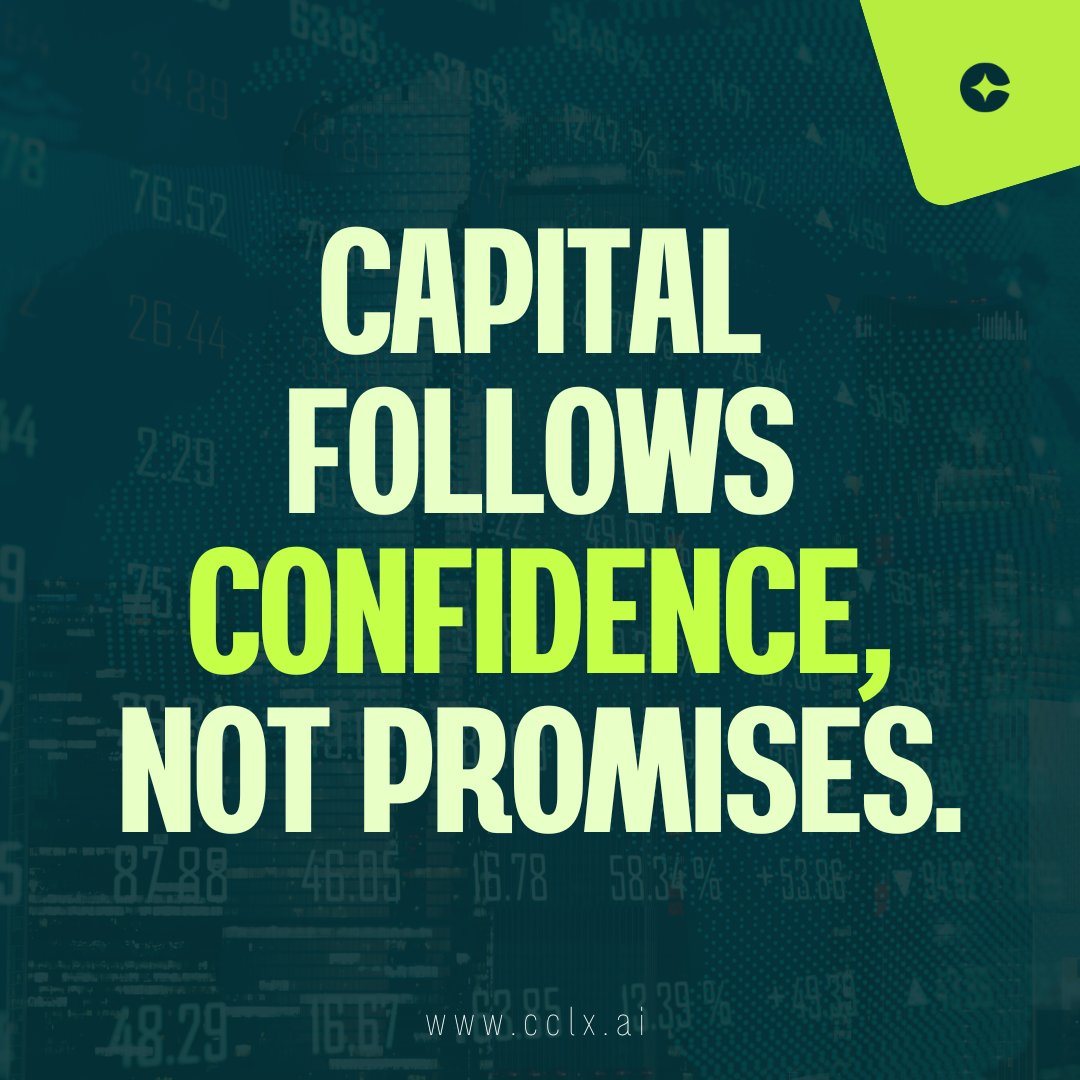 Climate_Credit's tweet photo. Institutional capital doesn't chase promises.

It follows confidence.

CCLX is building climate markets that earn it. https://t.co/oBWRvwzUo4