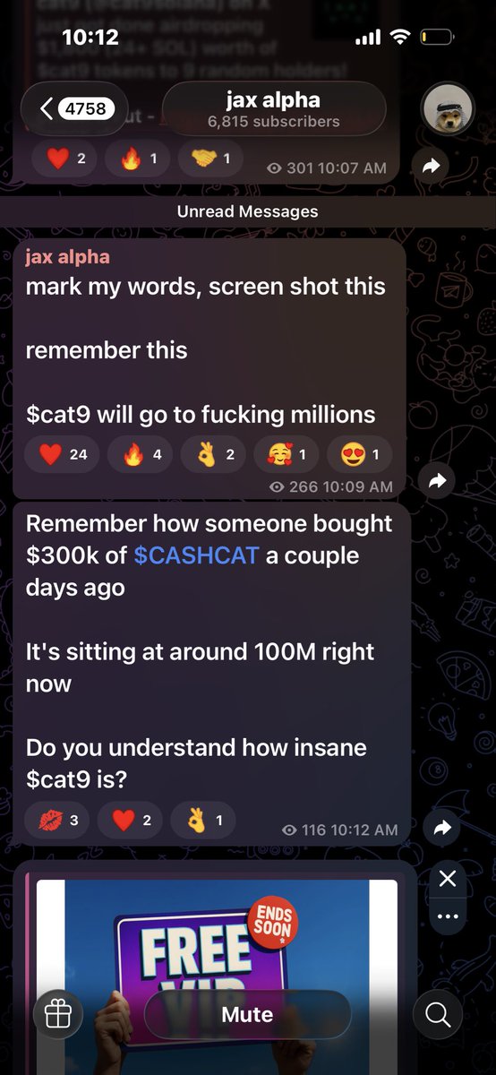 Alex2comp's tweet photo. @100xjax dude is a fucking rug pull he’ll hype tf out of something in his telegram and say ss this and watch me be right and as soon as it gets rug pulled bitch ass nigga deletes all his messages and says 61k - 216k hope you guys cooked like he ain’t rug pull https://t.co/PRpAn9MFCi