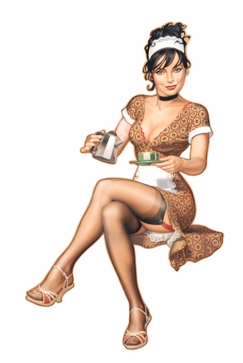 SakuranboNingyo's tweet photo. Coffee time 

#Art by Patrick Hitte 
#PatrickHitte https://t.co/ur3qQYGShN