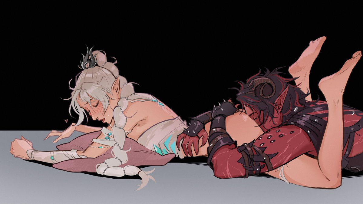 loumakesspice's tweet photo. shadowheart x karlach sketch 💕 https://t.co/ESxjAxRE6i
