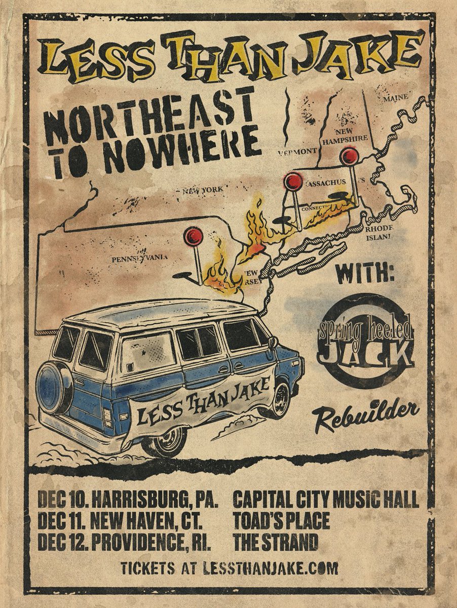 LessThanJake's tweet photo. We started the year on the West Coast and now we are ending it on the East Coast. A handful of close quarters shows to round this year off in style. Tickets go on sale TOMORROW at NOON ET. https://t.co/XcmelcMBO9 https://t.co/L1d4O1li1U