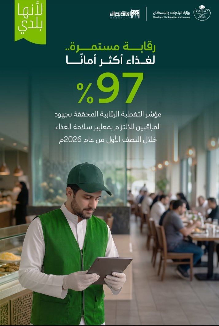 BldiatThar's tweet photo. منظومة رقابية مستمرة تعمل من أجلكم لحماية سلامة غذائكم
تعمل الرقابة البلدية على متابعة المنشآت الغذائية، والتحقق من الالتزام بالاشتراطات الصحية، ودعم بيئة غذائية آمنة للمجتمع.

#أمانة_منطقة_نجران 
#لأنها_بلدي https://t.co/qIdaolNMKW