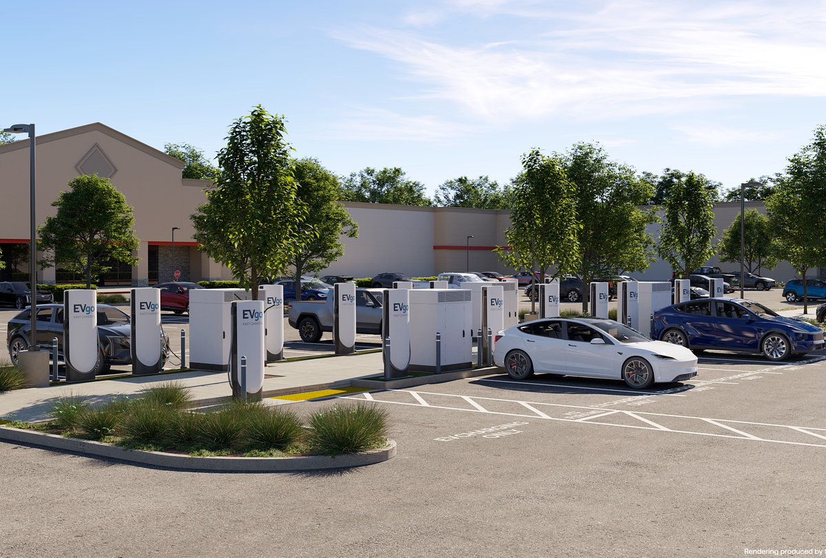 SawyerMerritt's tweet photo. EVgo, a provider of public fast charging infrastructure for EVs, announced plans to add “EVgo Superchargers” from @Tesla to its metropolitan network.

EVgo Superchargers will appear on the in-car Tesla navigation, and Tesla drivers can be automatically routed to these sites using the Tesla Trip Planner. Deployments will start this fall, and the first EVgo Supercharger sites are expected to be operational in the second half of 2026.

The V4 Superchargers are capable of up to 500kW. This deployment is part of Tesla's new Supercharger for Business program.