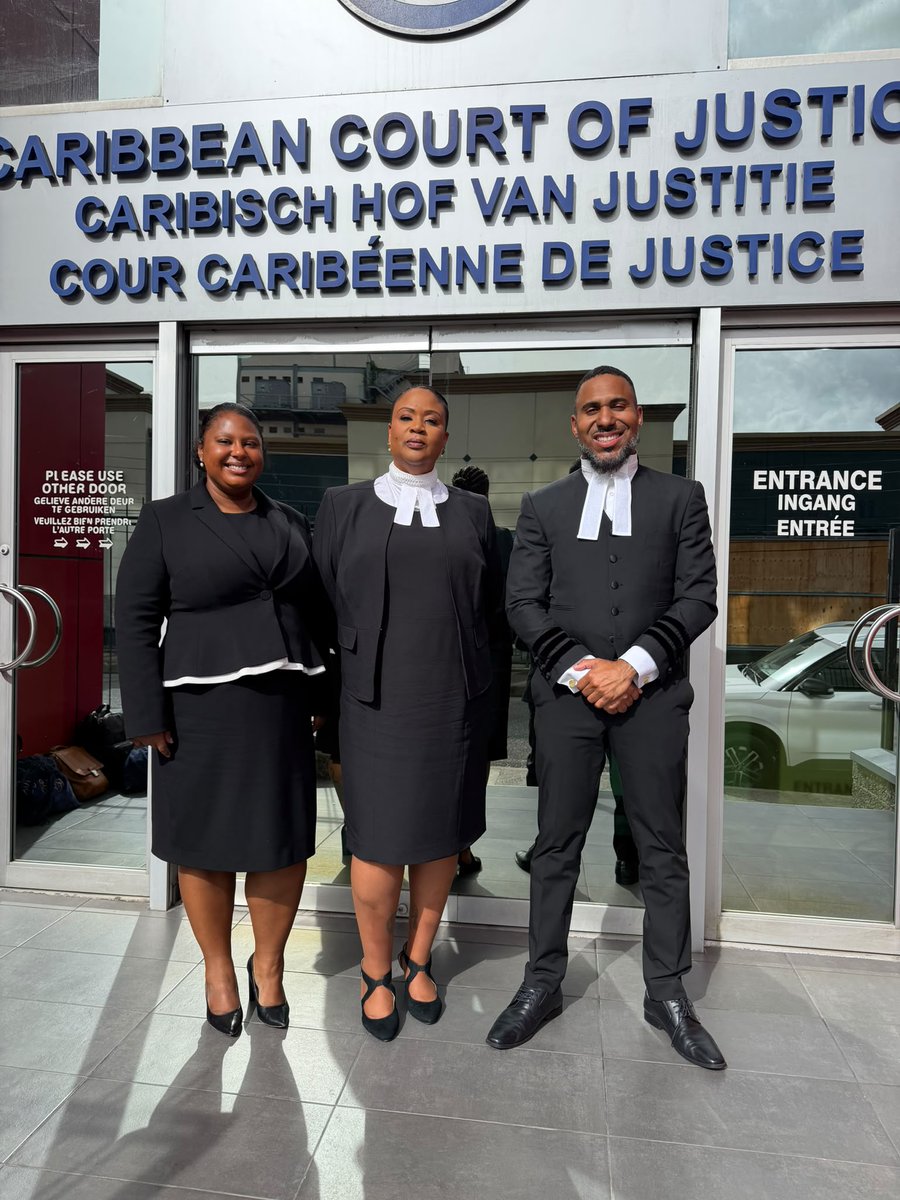 BdaGovernment's tweet photo. The Director of Public Prosecutions, Ms. Cindy E. Clarke, has become the first Bermudian to address the Caribbean Court of Justice (CCJ), presenting Bermuda's legal experience on an important Commonwealth criminal law issue.

Joined by Acting Deputy Director Adley G. Duncan and Crown Counsel Denzelle Swan, Ms. Clarke's appearance highlighted Bermuda's contribution to regional jurisprudence and showcased the strength and expertise of the Department of Public Prosecutions.