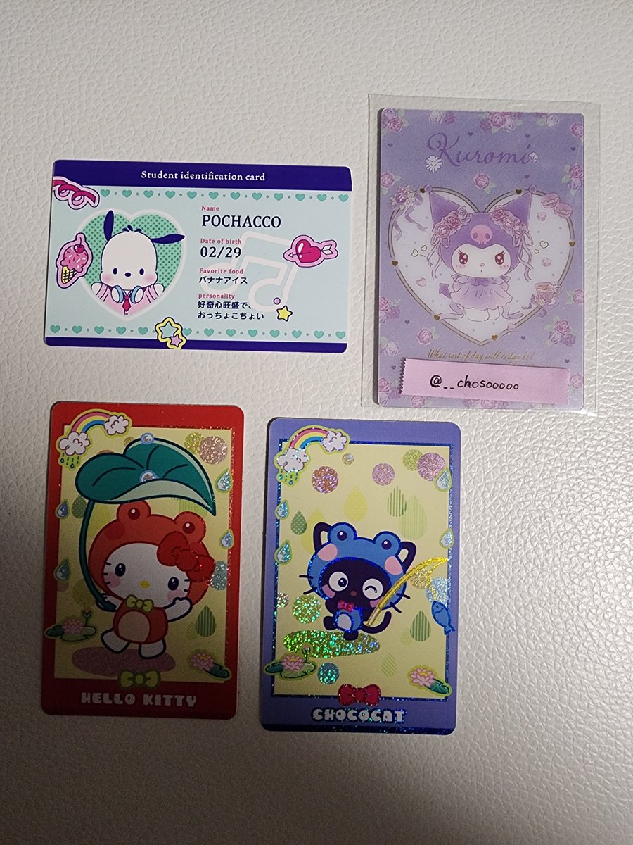 __chosooooo's tweet photo. サンリオ カードコネクト 交換 譲渡 買取

【譲】画像1～3
【求】同種クロミ＞定価＋送料

大阪(梅田)手渡し＞郵送(2点〜)
できるだけ纏めての交換か買取希望
所持済みの場合はお断りいたします。
お気軽にお声がけください🙇🏻‍♀️ https://t.co/M0k7rduWyd