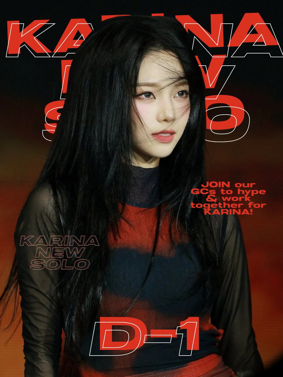 karinachartss's tweet photo. D-1 TO NEW SOLO!!

Just like we did before, let’s come together to give her the most successful and impactful solo release possible. Join our TikTok and Twitter group chats under this tweet to coordinate support, share ideas, and help create the best promotion for her.

Feel free to quote this post with any song genre or concept you would love to see Karina take on. Let’s show our support and make this era unforgettable.