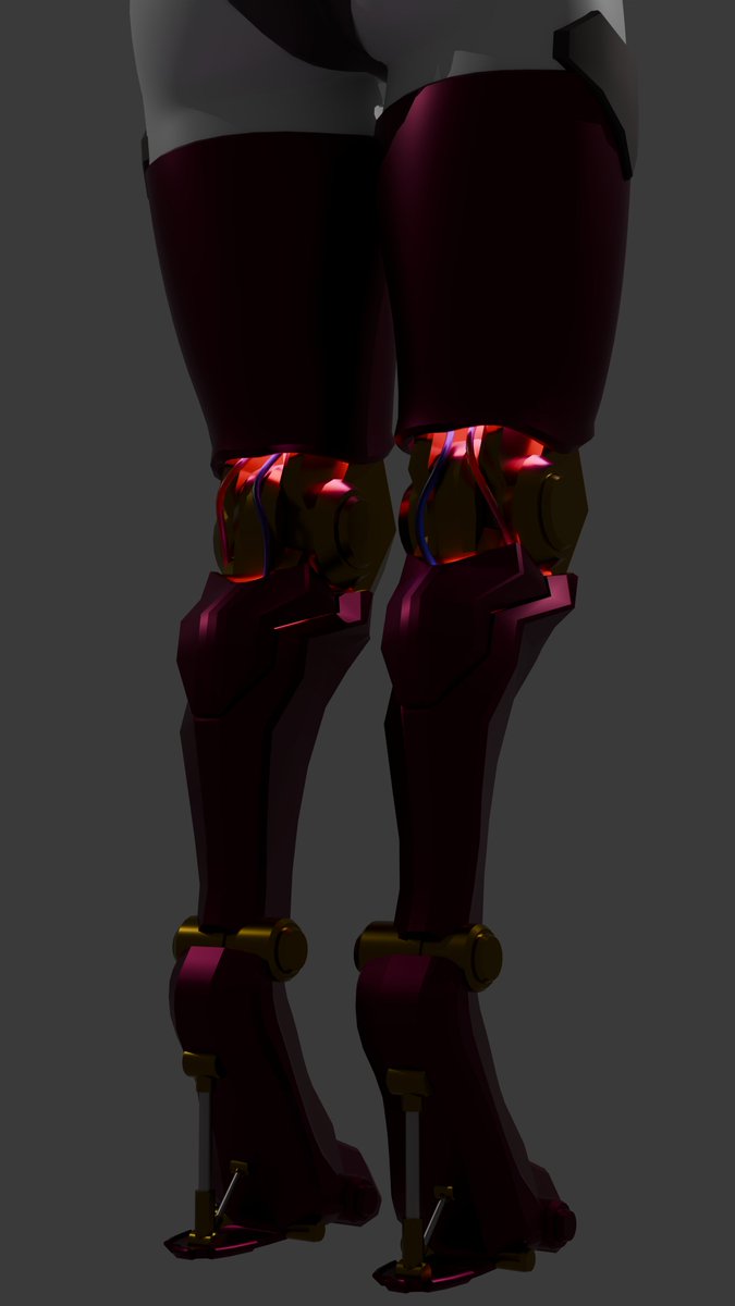 RedOrchidGames's tweet photo. WIP CYBER LEGS for some furry female enemy soldiers in my game <3

they’re coming out hotter than expected tbh 😻

now I just need to make the arms and armor to match <3

#IndieDev #GameDev #Blender #Furryart #3DModeling https://t.co/9tSQlzd9xW
