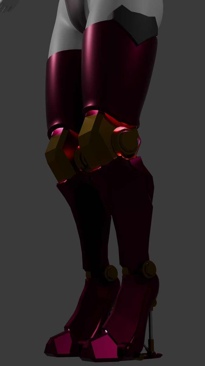 RedOrchidGames's tweet photo. WIP CYBER LEGS for some furry female enemy soldiers in my game <3

they’re coming out hotter than expected tbh 😻

now I just need to make the arms and armor to match <3

#IndieDev #GameDev #Blender #Furryart #3DModeling https://t.co/9tSQlzd9xW