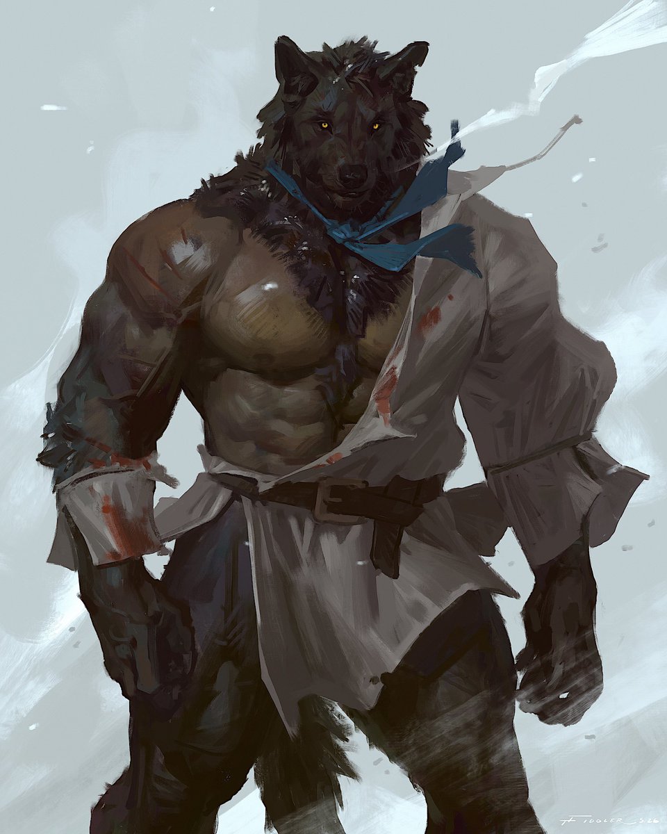 TFiddlerArt's tweet photo. Werewolf Wednesday 🐺

(Shirtless version on the website) https://t.co/psO3PXm6hE