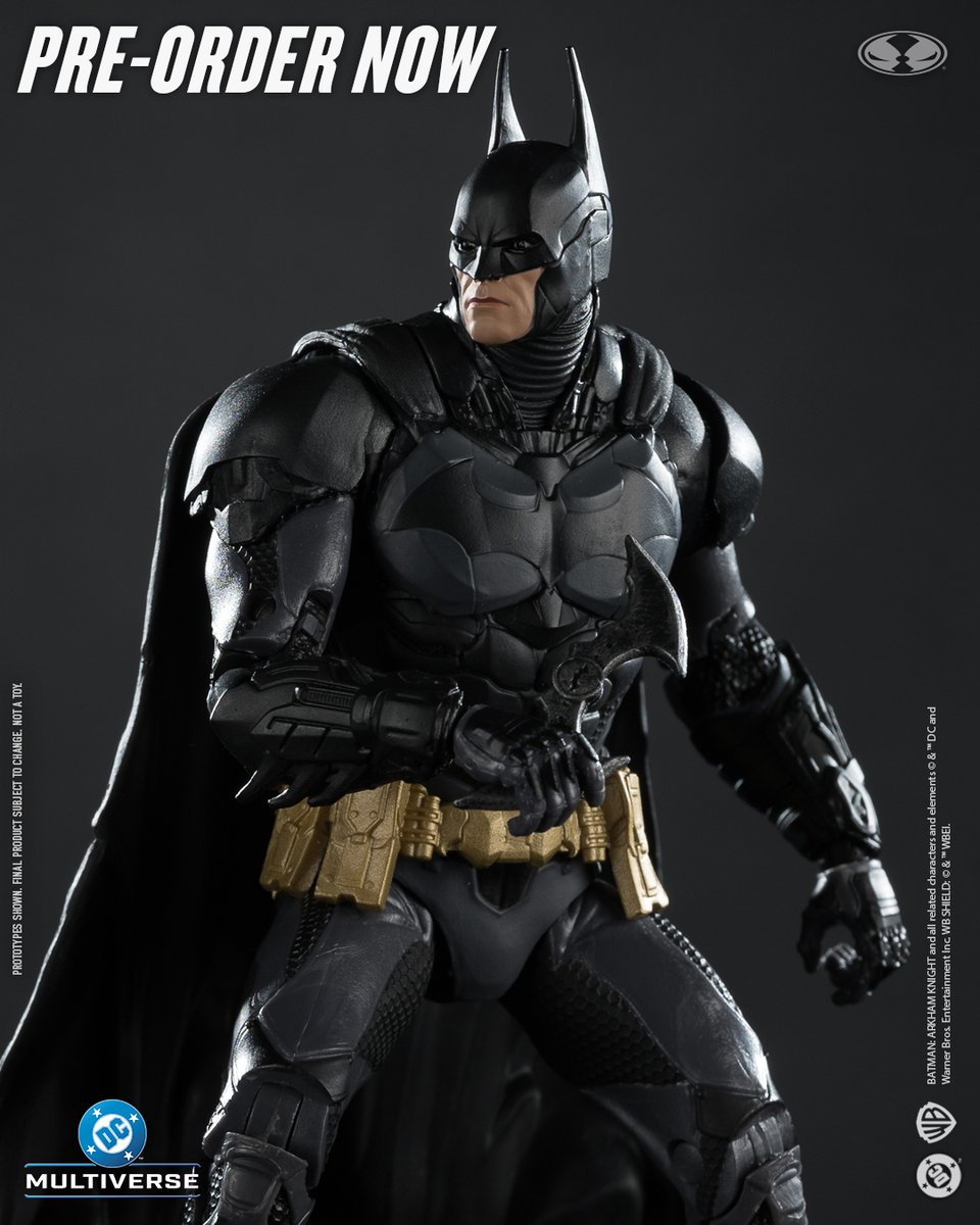 mcfarlanetoys's tweet photo. Batman™ (Arkham Knight™) is available for pre-order NOW at select retailers! ➡️ https://t.co/wAlR0EkjSo   

7" scale action figure includes weapon accessories, batarangs, art card and base   

#McFarlaneToys #DCMultiverse #Batman #ArkhamKnight https://t.co/UvF9KUWq42