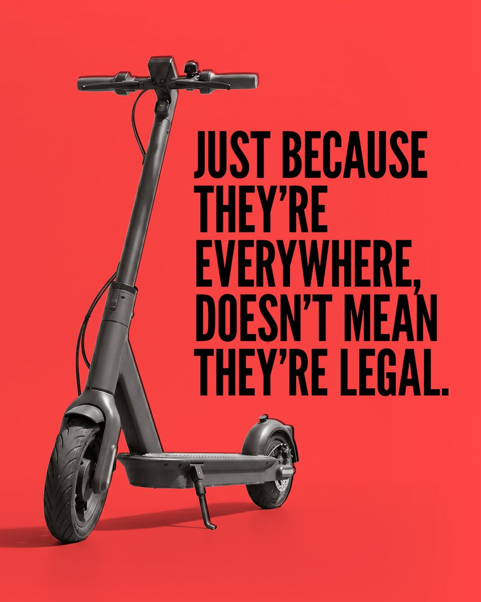 cityoftoronto's tweet photo. You can buy ‘em, but you can’t ride ‘em.
In Toronto, e‑scooters aren’t legal to be ridden on public streets, sidewalks, bike lanes or trails. 🛴🚫
Instead of an e-scooter, choose a manual kick-scooter, traditional bicycle or legal e-bike.
Learn more about the rules for all rideables: https://t.co/VNwcPP4Rbw