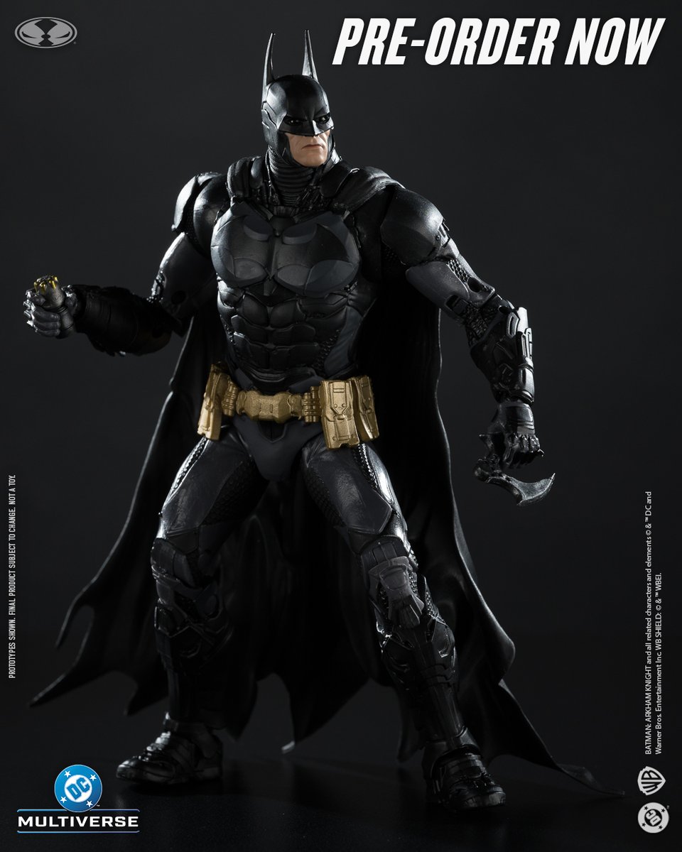 mcfarlanetoys's tweet photo. Batman™ (Arkham Knight™) is available for pre-order NOW at select retailers! ➡️ https://t.co/wAlR0EkjSo   

7" scale action figure includes weapon accessories, batarangs, art card and base   

#McFarlaneToys #DCMultiverse #Batman #ArkhamKnight https://t.co/UvF9KUWq42