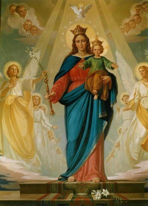 MariaAngelaGrow's tweet photo. Novena for the Feast of the Assumption of the Blessed Virgin Mary 4. Day 9 August 14
.
Mary in Heaven, the Help of Christians on Earth.
.
Preparatory Prayer by St. Alphonsus Liguori
.
O Mary, Virgin most blessed and Mother of Our Lord and Redeemer Jesus Christ, through thy mercy I beseech thee to come to my aid, and to inspire me with such confidence in thy power, that I may have recourse to thee, pray to thee, and implore thy aid in all needs of soul and body.
.
Meditation:   Mary's help as Mother of mercy is not confined to individuals. She is the protectress and helper of the whole Church. All over the earth, wherever we cast our glance, in the records of the history of times long past and those of recent occurrence, we find testimony of the graces and benefits obtained through her intercession. The feasts celebrated by the Church throughout the year, what are they but evidences of gratitude offered to the queen of heaven for the oftentimes miraculous delivery from war, pestilence, and other great afflictions? Hence she is rightly invoked as the "Help of Christians."
.
Practice:   In our days, too, storms and dangers threaten the Church. Let us, therefore, by calling on Mary for help, do our part toward shortening the days of visitation and trial. Let us not confine our petitions to her within the narrow limits of our own personal needs, but let us join in the cry for help ascending to the Mother of mercy throughout all Christendom. Let us daily, for Holy Church, send up our petition to Mary's heavenly throne: "Help of Christians, pray for us!"
.
Prayer of the Church:   We beseech Thee, O Lord, pardon the shortcomings of Thy servants; that we who, by our own works, are not able to please Thee, may be saved by the intercession of the Mother of Thy Son, Our Lord Jesus Christ. Amen.
.
Litany of Loreto
.
Lord, have mercy on us.
Christ, have mercy on us.
Lord, have mercy on us. Christ hear us.
Christ, graciously hear us.
.
God, the Father of heaven,
Have mercy on us.
God, the Son, Redeemer of the world:
Have mercy on us.
God, the Holy Ghost,
Have mercy on us.
Holy Trinity, One God,
Have mercy on us.
.
Holy Mary, pray for us. (repeat at end of each phrase.)
Holy Mother of God,
Holy Virgin of virgins,
Mother of Christ,
Mother of divine grace,
Mother most pure,
Mother most chaste,
Mother inviolate,
Mother undefiled,
Mother most amiable,
Mother most admirable,
Mother of good counsel,
Mother of our Creator,
Mother of our Savior,
Virgin most prudent,
Virgin most venerable,
Virgin most renowned,
Virgin most powerful,
Virgin most merciful,
Virgin most faithful,
Mirror of justice,
Seat of wisdom,
Cause of our joy,
Spiritual vessel,
Vessel of honor,
Singular vessel of devotion,
Mystical rose,
Tower of David,
Tower of ivory,
House of gold,
Ark of the covenant,
Gate of Heaven,
Morning star,
Health of the sick,
Refuge of sinners,
Comforter of the afflicted,
Help of Christians,
Queen of angels,
Queen of patriarchs,
Queen of prophets,
Queen of apostles,
Queen of martyrs,
Queen of confessors,
Queen of virgins,
Queen of all saints,
Queen conceived without original sin,
Queen assumed into heaven,
Queen of the most holy Rosary,
Queen of peace.
.
Lamb of God, who takest away the sins of the world,
Spare us, O Lord.
Lamb of God, who takest away the sins of the world,
Graciously hear us O Lord.
Lamb of God, who takest away the sins of the world,
Have mercy on us.
.
V. Pray for us, O holy Mother of God.
R. That we may be made worthy of the promises of Christ.
Let us pray:
.
Grant, O Lord God, we beseech Thee, that we Thy servants may rejoice in continual health of mind and body; and, through the glorious intercession of Blessed Mary ever Virgin, may be freed from present sorrow, and enjoy eternal gladness. Through Christ our Lord. Amen.
.
Prayer.
.
Glorious Virgin and Mother of God, Mary, queen of heaven! Forget us not. Thou art the help of Christians; lighten our tribulations, and help us with motherly intercession at the throne of thy divine Son. With Holy Church I join in the petition to thee: "Holy Mary, aid the miserable, assist the desponding, strengthen the weak, pray for the people, plead for the clergy, intercede for the devout female sex. Let all who have recourse to thee experience the efficacy of thy help!" Hail Mary, etc.
.
Ejaculation: Sweet heart of Mary be my salvation!
.
Indulgence. (1) 100 days, every time. (2) A plenary indulgence, once a month, on any day, to all who shall have said it every day for a month, under the usual conditions.