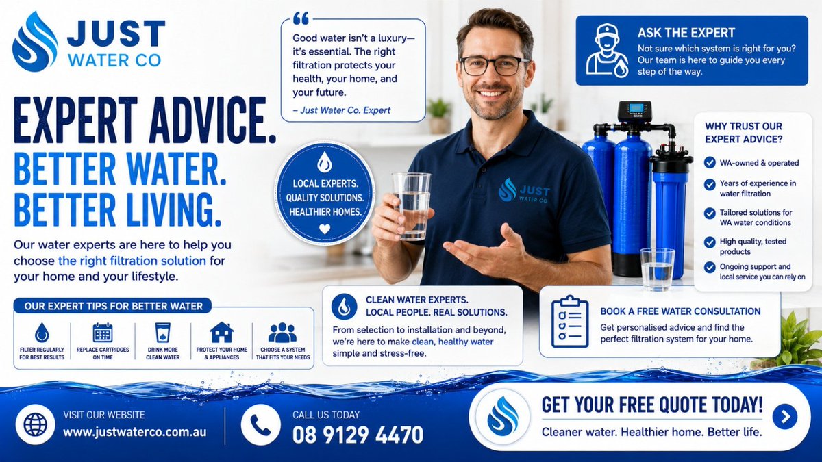 justwaterco1's tweet photo. Not all filters are equal.
The right filtration system depends on your home’s unique water needs.
#WaterExperts #FilterAdvice #HomeSolutions #WaterCare #AUSWater #waterfiltration #justwaterco #filter #water #twittertrends 
Ask our experts https://t.co/rOTvknxKRZ
