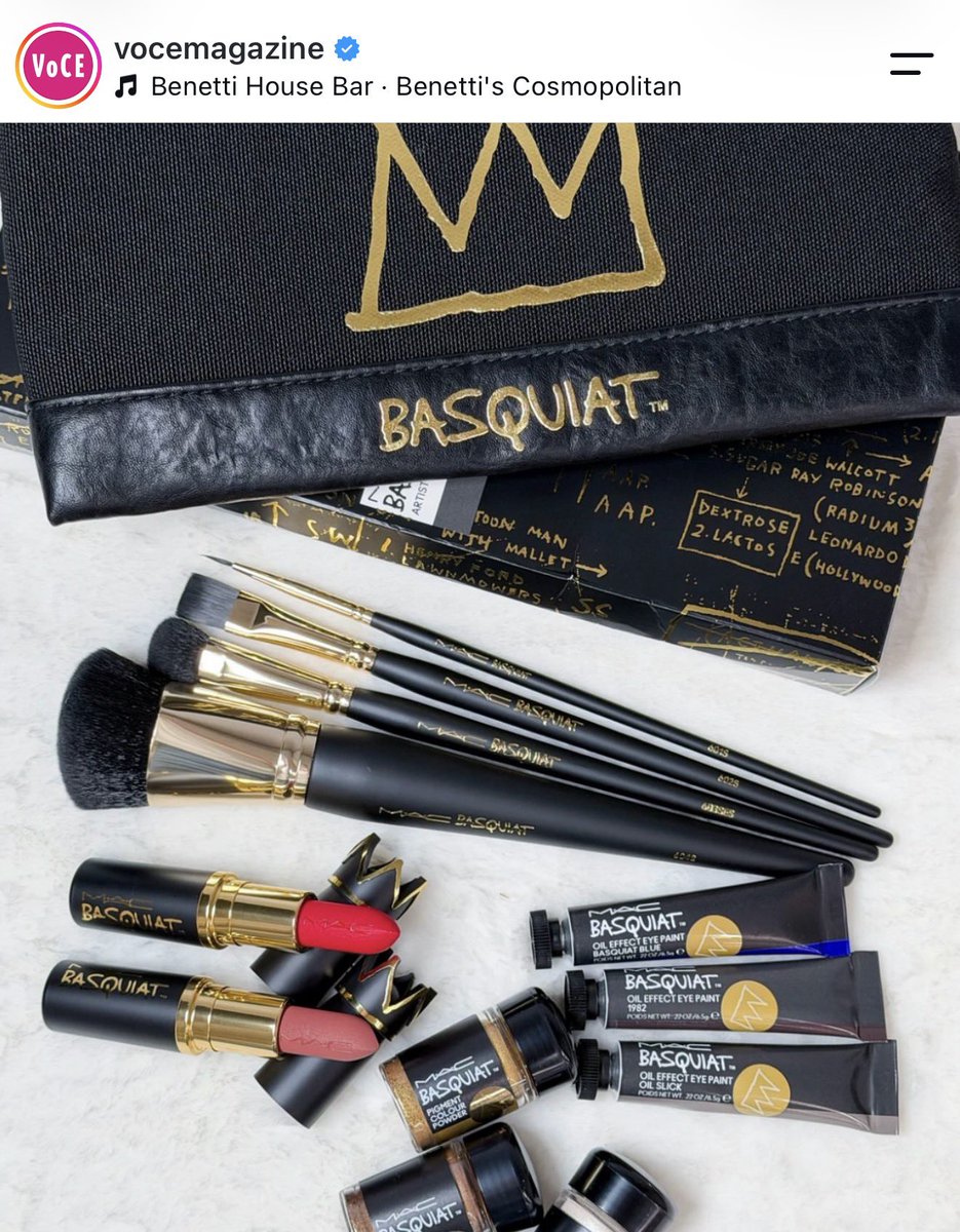 k_arlalopes's tweet photo. A MAC lançou uma coleção com o Basquiat e eu achei isso chiquerrimo! Afinal de contas, maquiagem também é arte 🤎 https://t.co/YHuj9VEtci
