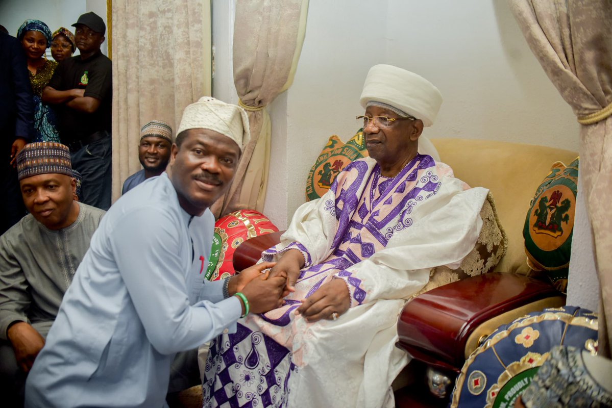 EngrKaleKawu's tweet photo. Upon the arrival of our leader, Dr. Bukola Saraki, in Ilorin today, I had the privilege of accompanying him on a courtesy visit to the 13th Chief Imam of Ilorin, Sheikh Muhammad Bashir Dasuki.

We later paid homage to our revered royal father, His Royal Highness, the Emir of Ilorin, where my running mate, Rev. C.O.S. Fawenu, was formally presented to His Royal Highness. We were deeply honoured to receive the royal father’s blessings, prayers, and goodwill for our journey ahead.

We remain grateful for the wisdom, prayers, and guidance of our traditional and religious leaders as we continue our commitment to serving the people of Kwara.

#SBK2027 #KawuFawenu