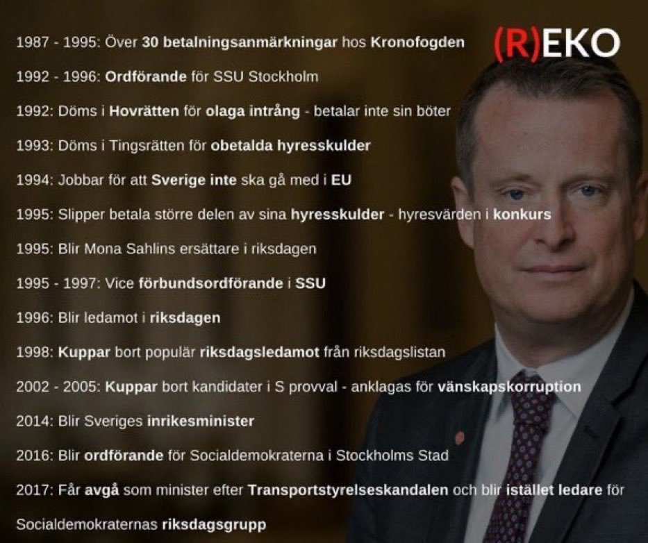 BennyHolgersson's tweet photo. @Ygeman Varför satte inte Stefan Löfven eller Magdalena Andersson ner foten med dina saker du gjort? https://t.co/xFkBH90fxO