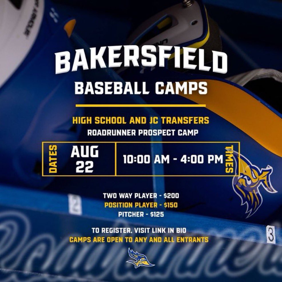alexmik33's tweet photo. Runners’ Prospect Camp: Aug 22nd

Track record speaks for itself: 83% of last year’s class and 75% of our 2027 commits attended a camp first. This is where it starts.

10am - 4pm | HS &amp; JC Transfers Welcome

Two-Way $200 | Position $150 | Pitcher $125

https://t.co/ZhlSIS7vrc https://t.co/5yrPzPGzfb