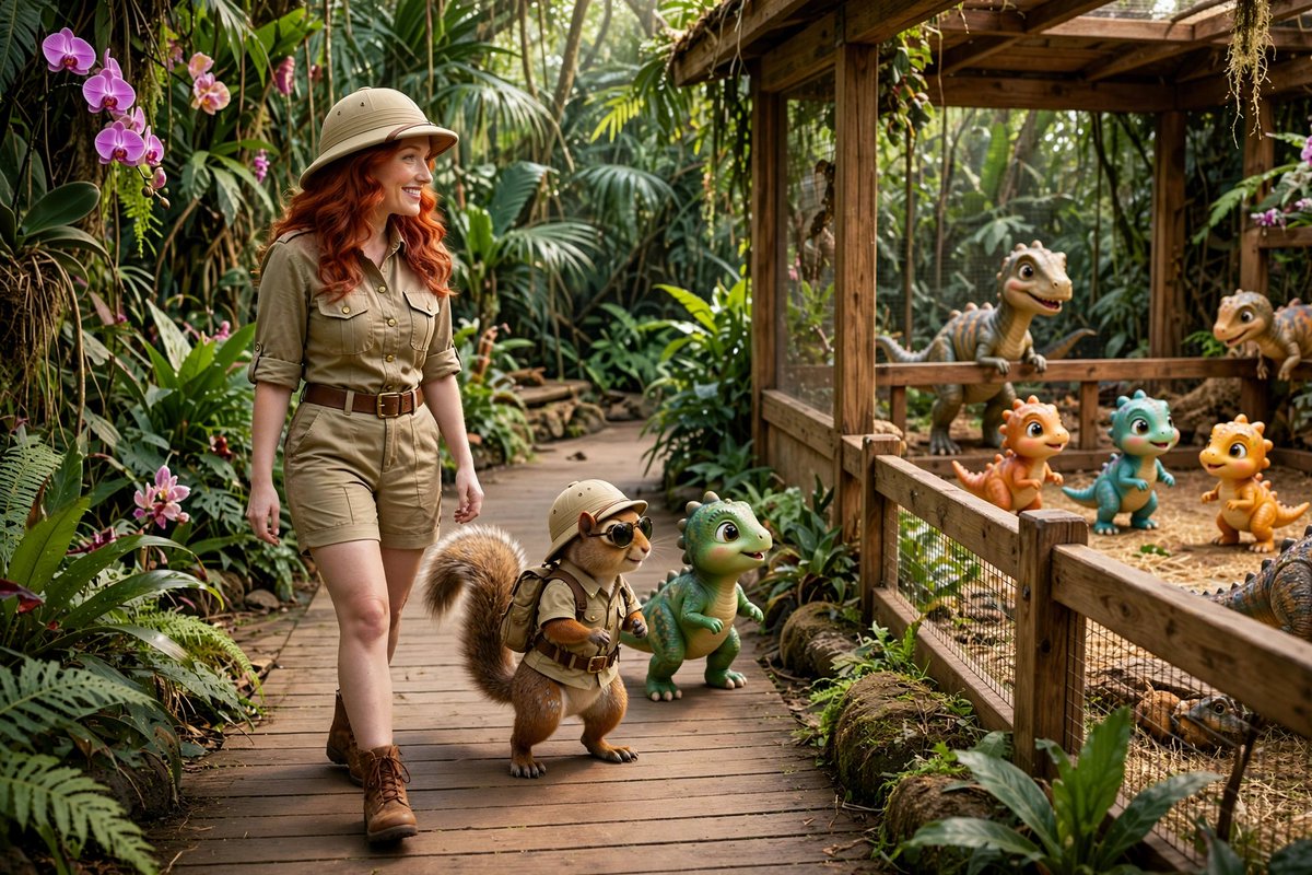DOM_FADDA's tweet photo. While on the hunt for @bignosekate77
The #LairExplores visited the baby dino enclosure. Poporatzi caught up with them feeding the babies. After treat time was done, they went to the exploration center, to check inside. Here they're using the map, #WhereIsKate 🥜#NuttyBuddies🥜 https://t.co/2FzznbQits