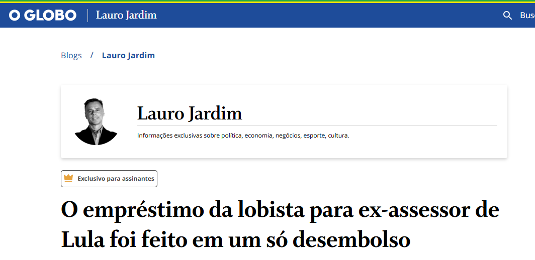 fabio_talhari's tweet photo. Outro exemplo de "imprença" SÓRDIDA: este sujeito pensa, certamente, que todo mundo é otário no Brasil!
"Empréstimo" de R$ 249 mil feito por uma lobista investigada no escândalo do INSS, amiga do "filho do rapaz"? 
Ora, fui ver quanto o cara ganhava: mais de R$ 60 mil mensais, enquanto assessor direto do excrementíssimo presodente! 
Por que não fez esse "empréstimo" junto a um banco? O nome do assessor tem restrições na praça?
Este "jornaliste" perdeu completamente o discernimento, já não sabe mais o que é certo ou errado, não tem mais noção do que é VIVER HONESTAMENTE! Será que considera mesmo "normal" uma lobista investigada por FRAUDES CONTRA O INSS "emprestar" dinheiro para um assessor do presodente? 
O sujeito só pode estar de palhaçada, é comédia, só podemos aceitar uma "matéria jornalística" destas por sátira!