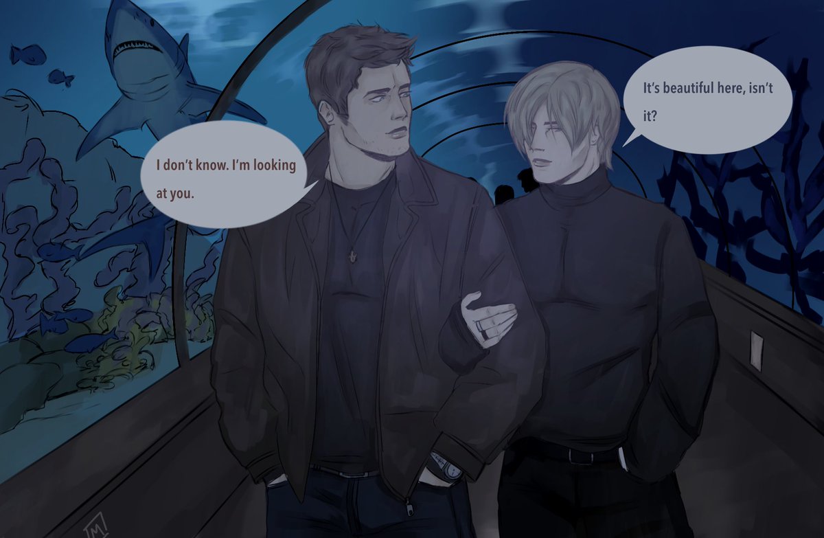 LeonTampon's tweet photo. Nothing supernatural - just Leon Kennedy and Dean Winchester on a date at the oceanarium https://t.co/1dS9PhccRD